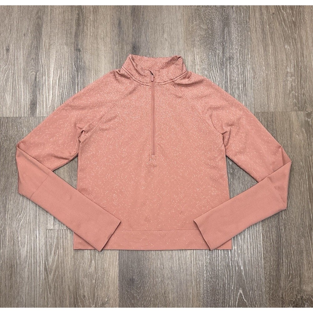 Lululemon Rest Less Half Zip Cropped Pullover Pink 6